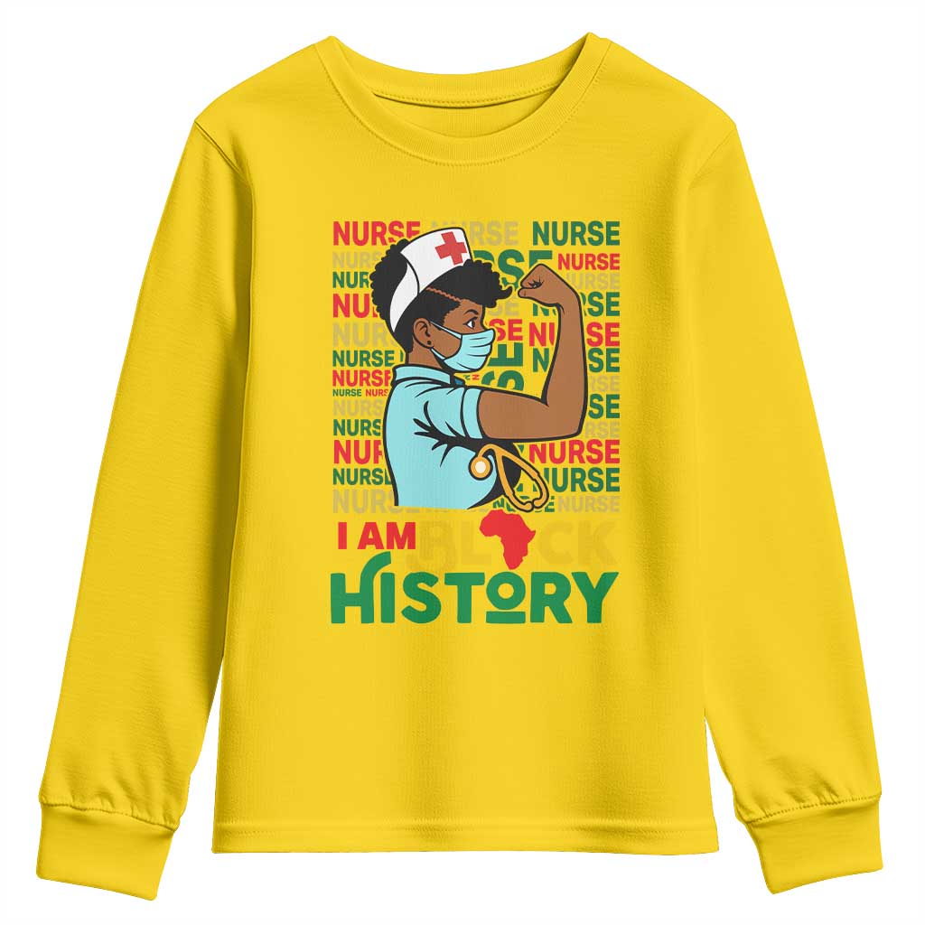 Nurse African American Youth Sweatshirt I Am Black History Strong Feminism - Wonder Print Shop