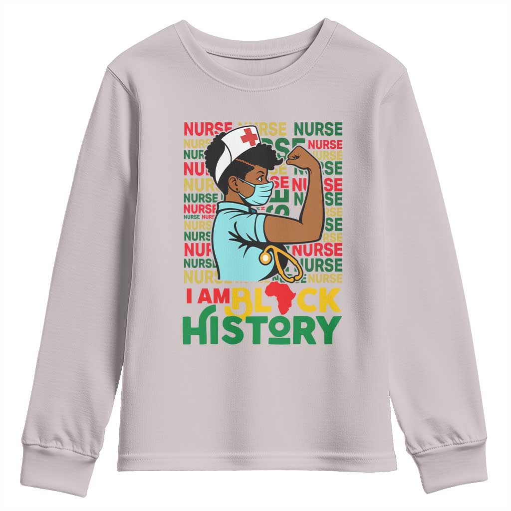 Nurse African American Youth Sweatshirt I Am Black History Strong Feminism - Wonder Print Shop