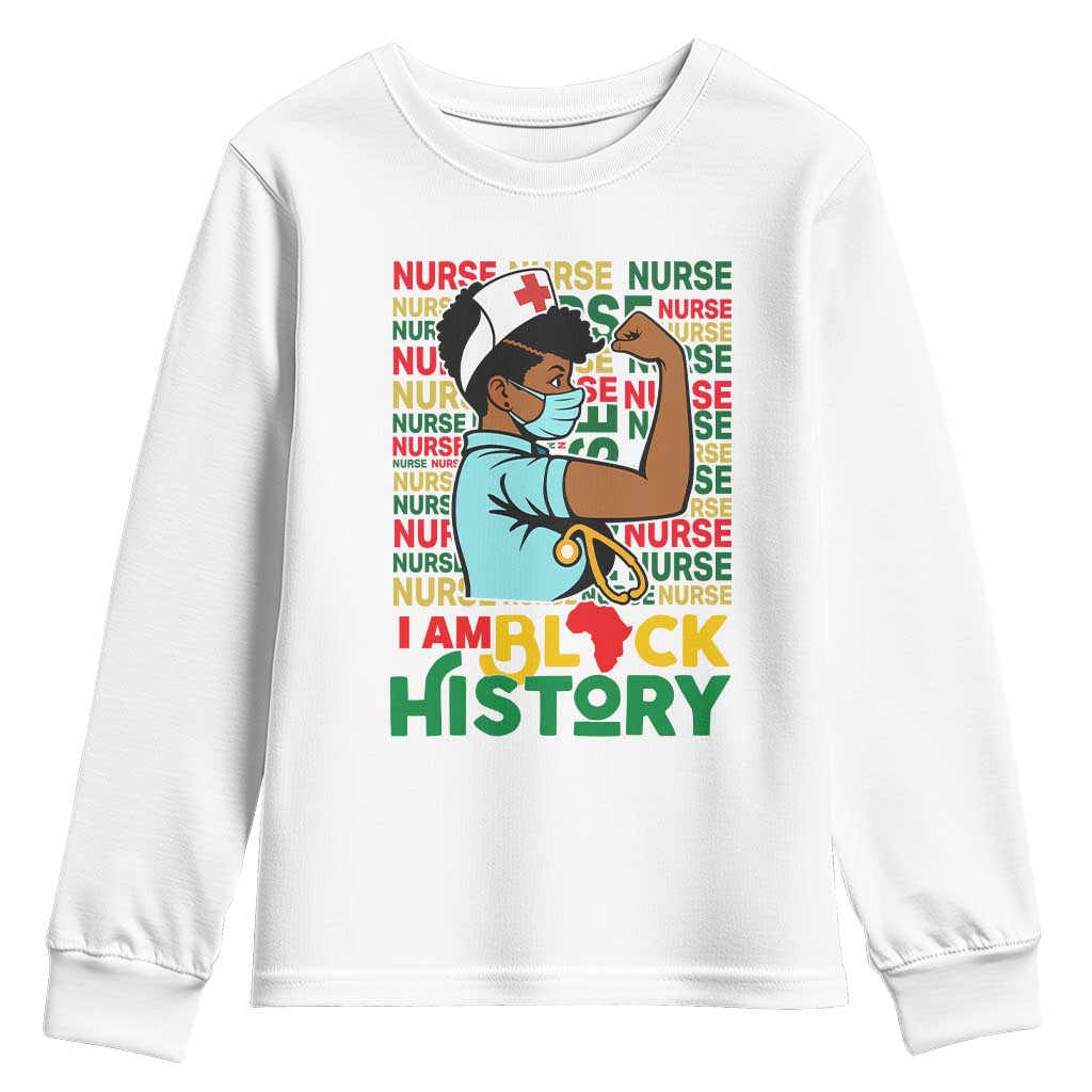 Nurse African American Youth Sweatshirt I Am Black History Strong Feminism - Wonder Print Shop