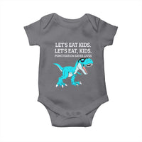 Lets Eat Kids Punctuation Saves Lives Baby Onesie Dinosaur Funny Grammar - Wonder Print Shop