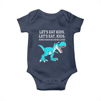Lets Eat Kids Punctuation Saves Lives Baby Onesie Dinosaur Funny Grammar - Wonder Print Shop