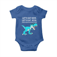 Lets Eat Kids Punctuation Saves Lives Baby Onesie Dinosaur Funny Grammar - Wonder Print Shop