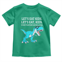 Lets Eat Kids Punctuation Saves Lives Toddler T Shirt Dinosaur Funny Grammar - Wonder Print Shop