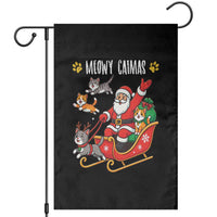 Funny Christmas Cat Garden Flag Meowy Catmas Santa Sleigh Xmas - Wonder Print Shop