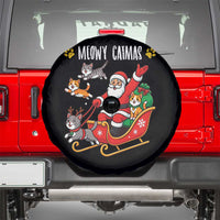 Funny Christmas Cat Spare Tire Cover Meowy Catmas Santa Sleigh Xmas - Wonder Print Shop