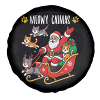 Funny Christmas Cat Spare Tire Cover Meowy Catmas Santa Sleigh Xmas - Wonder Print Shop