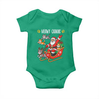 Funny Christmas Cat Baby Onesie Meowy Catmas Santa Sleigh Xmas - Wonder Print Shop