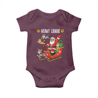 Funny Christmas Cat Baby Onesie Meowy Catmas Santa Sleigh Xmas - Wonder Print Shop