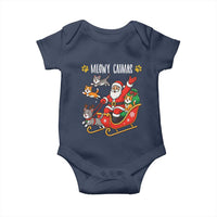 Funny Christmas Cat Baby Onesie Meowy Catmas Santa Sleigh Xmas - Wonder Print Shop