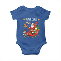 Funny Christmas Cat Baby Onesie Meowy Catmas Santa Sleigh Xmas - Wonder Print Shop