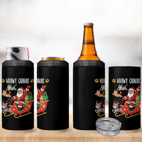 Funny Christmas Cat 4 in 1 Can Cooler Tumbler Meowy Catmas Santa Sleigh Xmas