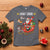 Funny Christmas Cat T Shirt Meowy Catmas Santa Sleigh Xmas - Wonder Print Shop