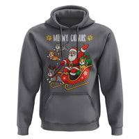 Funny Christmas Cat Hoodie Meowy Catmas Santa Sleigh Xmas - Wonder Print Shop