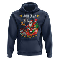 Funny Christmas Cat Hoodie Meowy Catmas Santa Sleigh Xmas - Wonder Print Shop