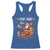 Funny Christmas Cat Racerback Tank Top Meowy Catmas Santa Sleigh Xmas - Wonder Print Shop