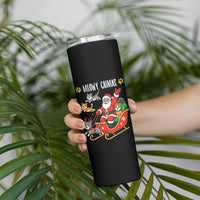 Funny Christmas Cat Skinny Tumbler Meowy Catmas Santa Sleigh Xmas
