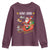 Funny Christmas Cat Youth Sweatshirt Meowy Catmas Santa Sleigh Xmas - Wonder Print Shop
