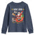 Funny Christmas Cat Youth Sweatshirt Meowy Catmas Santa Sleigh Xmas - Wonder Print Shop