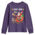 Funny Christmas Cat Youth Sweatshirt Meowy Catmas Santa Sleigh Xmas - Wonder Print Shop