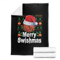 Basketball Christmas Throw Blanket Funny Merry Swishmas Sports - Wonder Print Shop