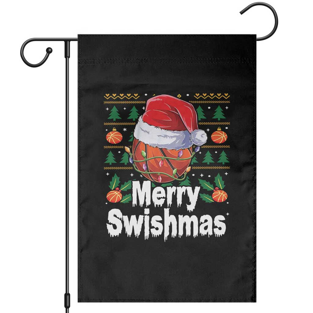 Basketball Christmas Garden Flag Funny Merry Swishmas Sports - Wonder Print Shop