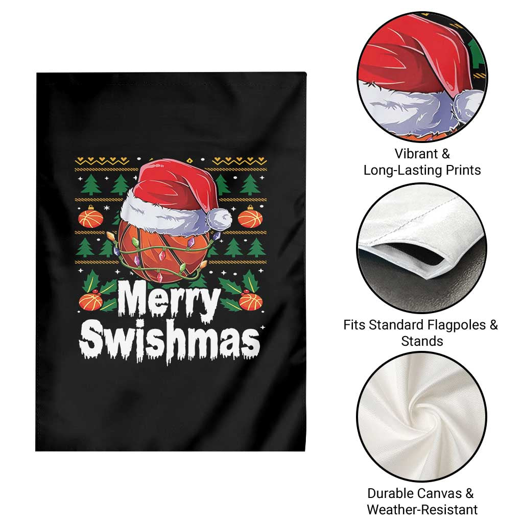 Basketball Christmas Garden Flag Funny Merry Swishmas Sports - Wonder Print Shop