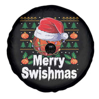 Basketball Christmas Spare Tire Cover Funny Merry Swishmas Sports - Wonder Print Shop