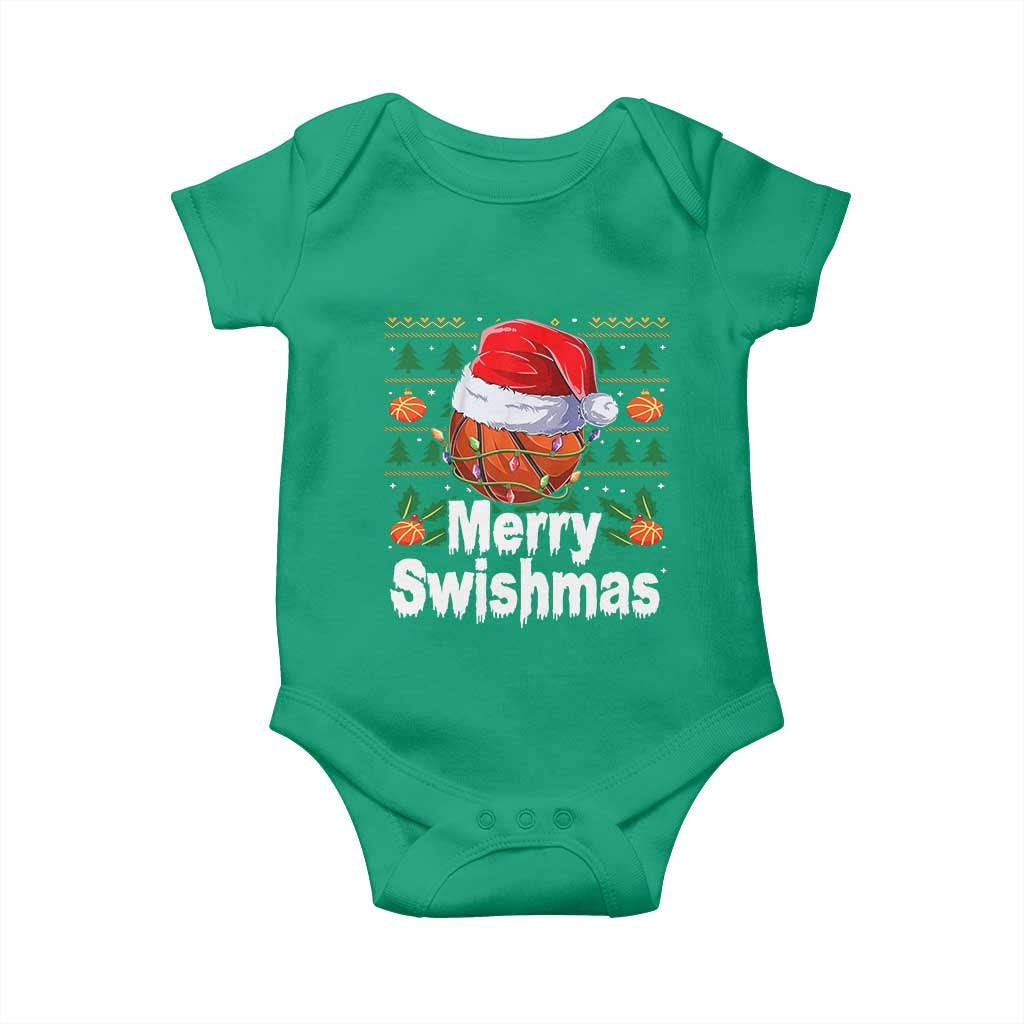 Basketball Christmas Baby Onesie Funny Merry Swishmas Sports - Wonder Print Shop