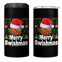 Basketball Christmas 4 in 1 Can Cooler Tumbler Funny Merry Swishmas Sports