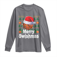 Basketball Christmas Long Sleeve Shirt Funny Merry Swishmas Sports - Wonder Print Shop