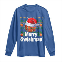 Basketball Christmas Long Sleeve Shirt Funny Merry Swishmas Sports - Wonder Print Shop