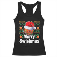 Basketball Christmas Racerback Tank Top Funny Merry Swishmas Sports - Wonder Print Shop
