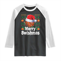 Basketball Christmas Raglan Shirt Funny Merry Swishmas Sports - Wonder Print Shop