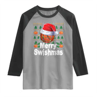 Basketball Christmas Raglan Shirt Funny Merry Swishmas Sports - Wonder Print Shop