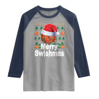 Basketball Christmas Raglan Shirt Funny Merry Swishmas Sports - Wonder Print Shop