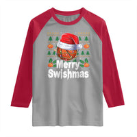 Basketball Christmas Raglan Shirt Funny Merry Swishmas Sports - Wonder Print Shop