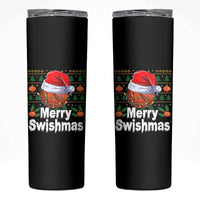 Basketball Christmas Skinny Tumbler Funny Merry Swishmas Sports
