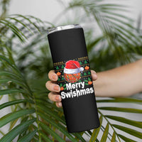 Basketball Christmas Skinny Tumbler Funny Merry Swishmas Sports