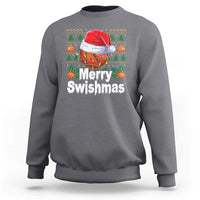 Basketball Christmas Sweatshirt Funny Merry Swishmas Sports - Wonder Print Shop