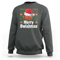 Basketball Christmas Sweatshirt Funny Merry Swishmas Sports - Wonder Print Shop