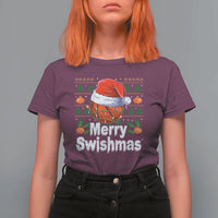 Basketball Christmas T Shirt For Women Funny Merry Swishmas Sports - Wonder Print Shop