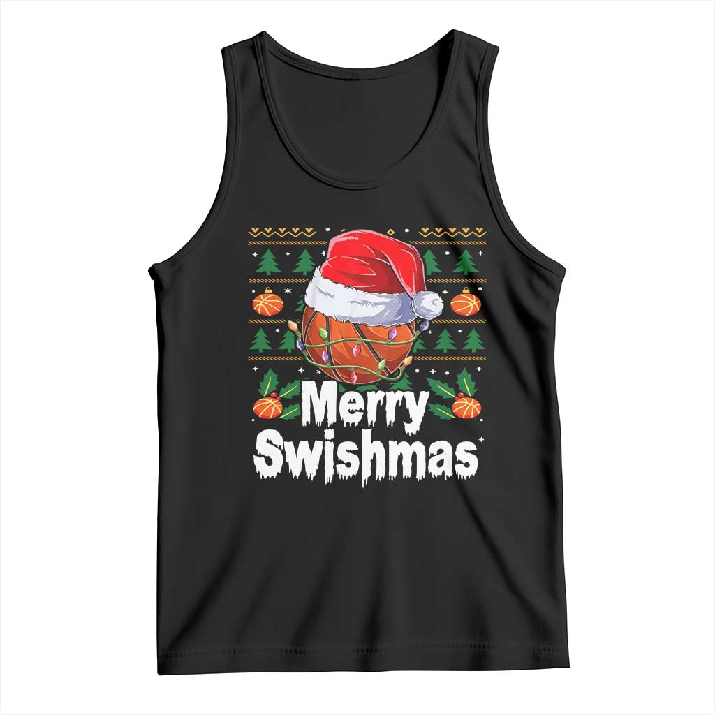 Basketball Christmas Tank Top Funny Merry Swishmas Sports - Wonder Print Shop