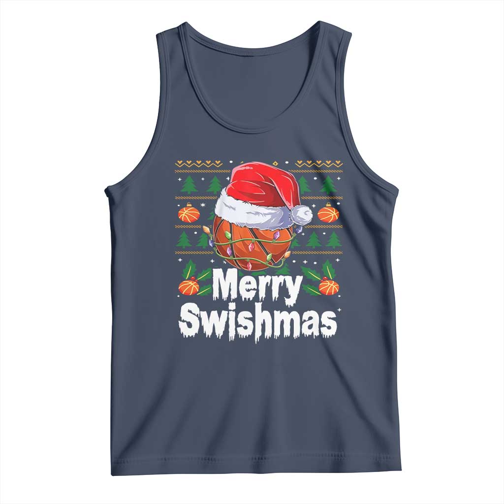 Basketball Christmas Tank Top Funny Merry Swishmas Sports - Wonder Print Shop