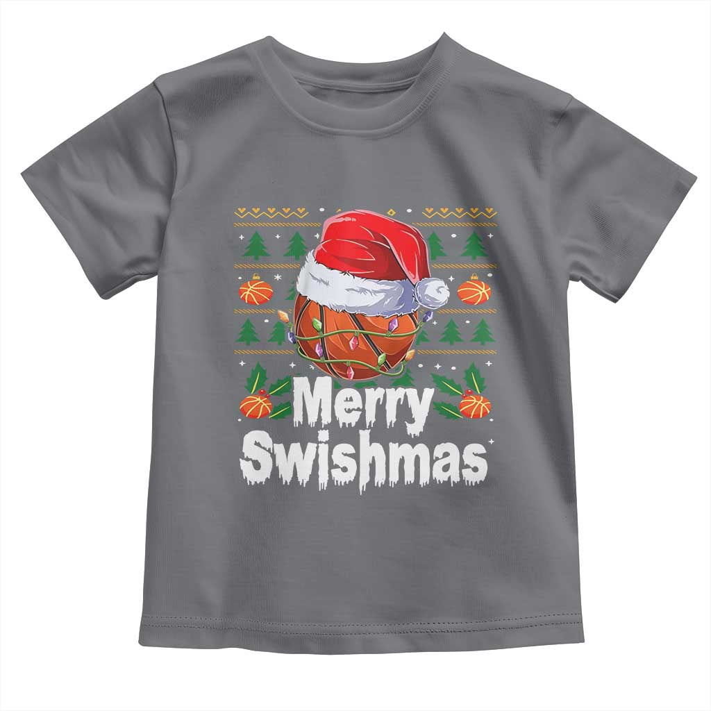 Basketball Christmas Toddler T Shirt Funny Merry Swishmas Sports - Wonder Print Shop