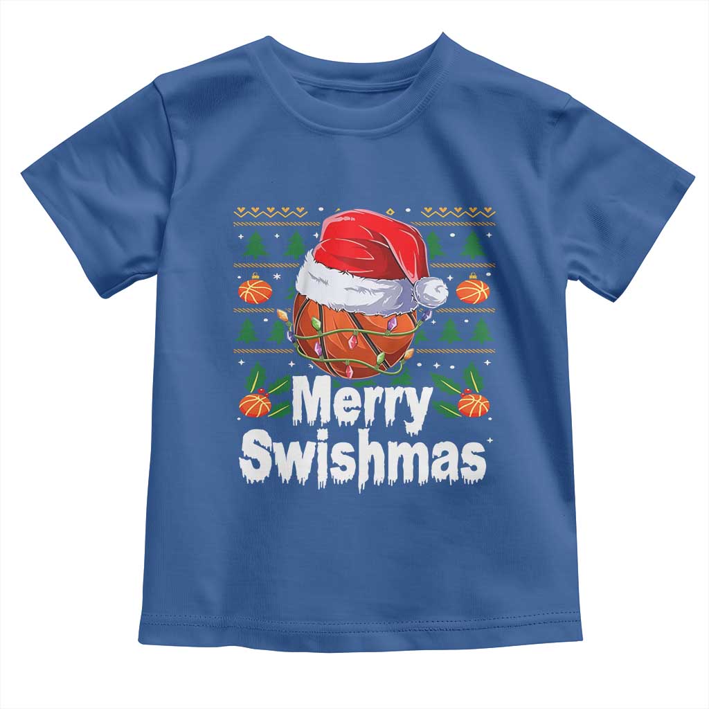 Basketball Christmas Toddler T Shirt Funny Merry Swishmas Sports - Wonder Print Shop