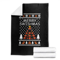Basketball Merry Swishmas Throw Blanket Christmas Tree Sports - Wonder Print Shop