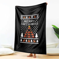 Basketball Merry Swishmas Throw Blanket Christmas Tree Sports - Wonder Print Shop