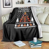 Basketball Merry Swishmas Throw Blanket Christmas Tree Sports - Wonder Print Shop