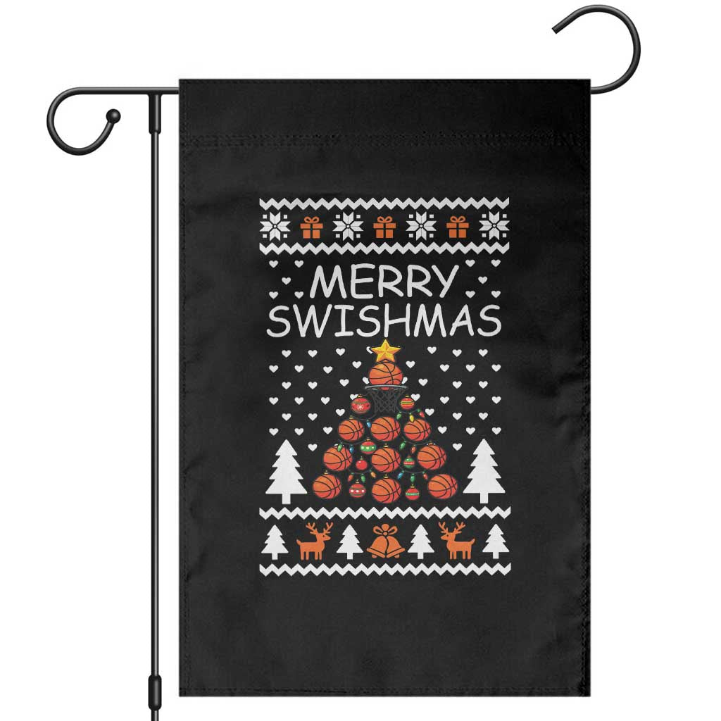 Basketball Merry Swishmas Garden Flag Christmas Tree Sports - Wonder Print Shop