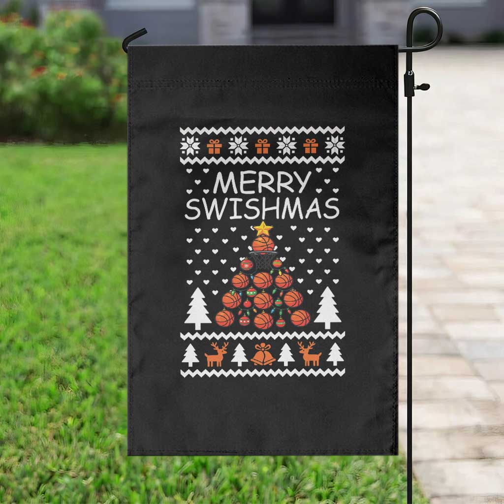 Basketball Merry Swishmas Garden Flag Christmas Tree Sports - Wonder Print Shop